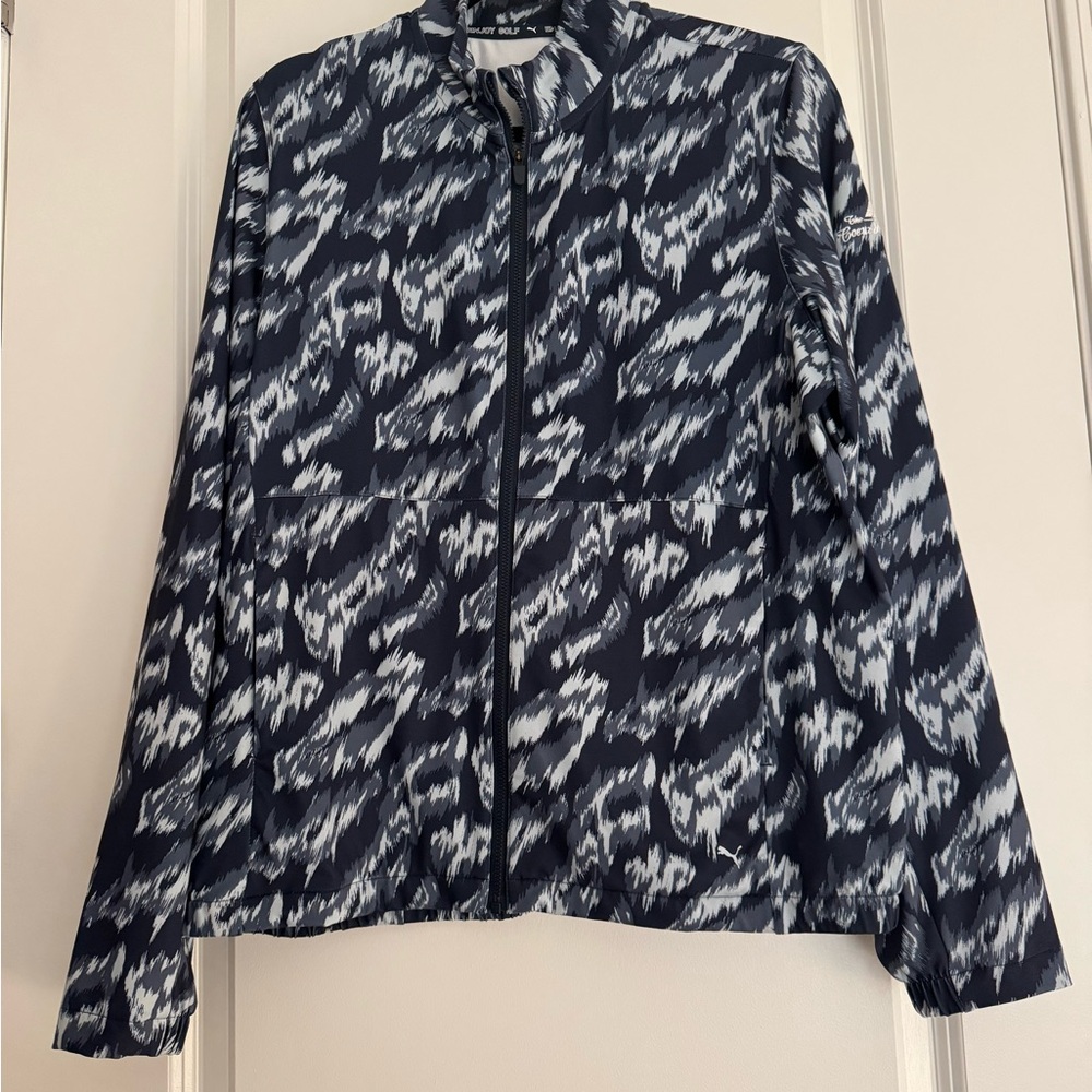Puma Black and White Bomber Jacket with Monochromatic Print
